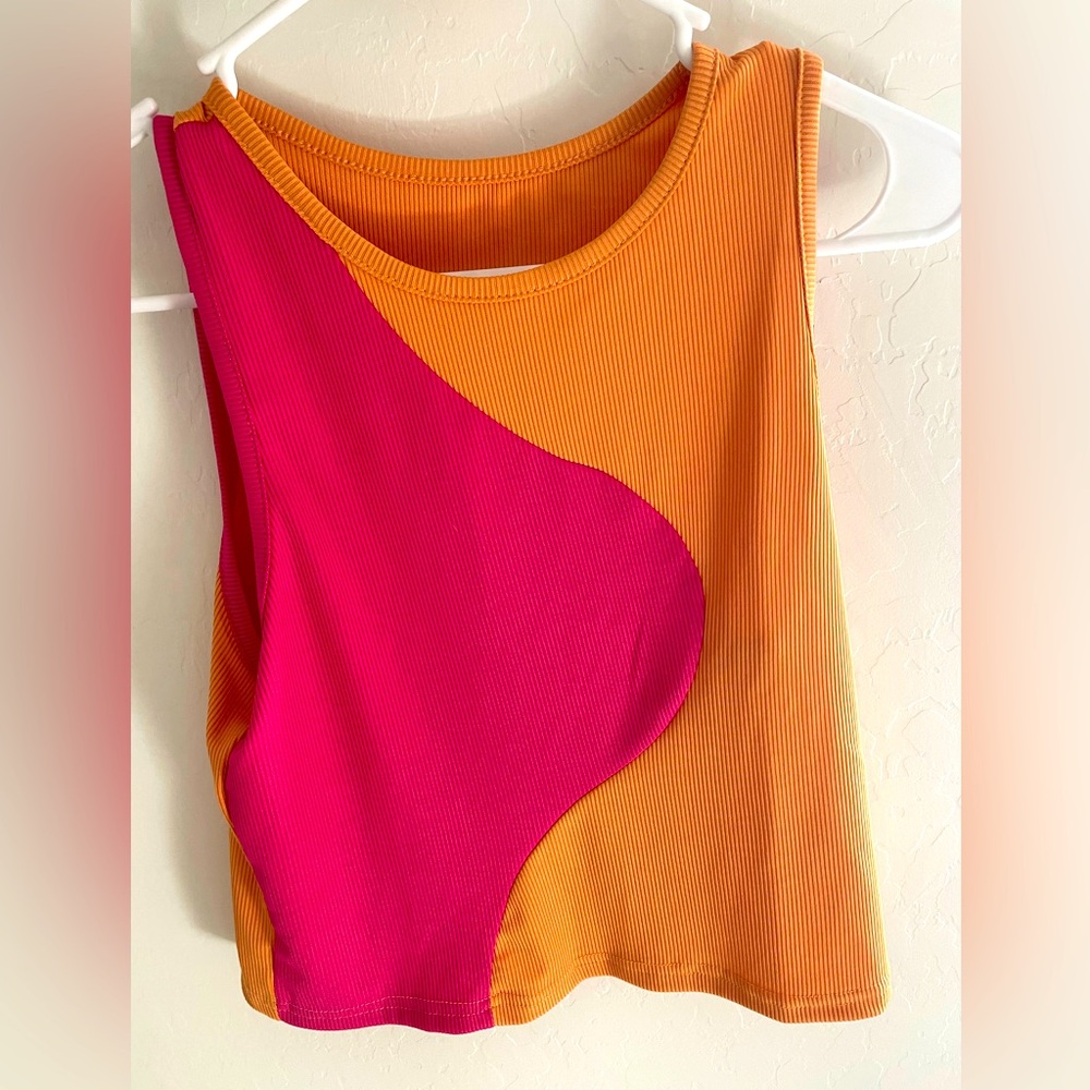 Pink and orange summery crop top